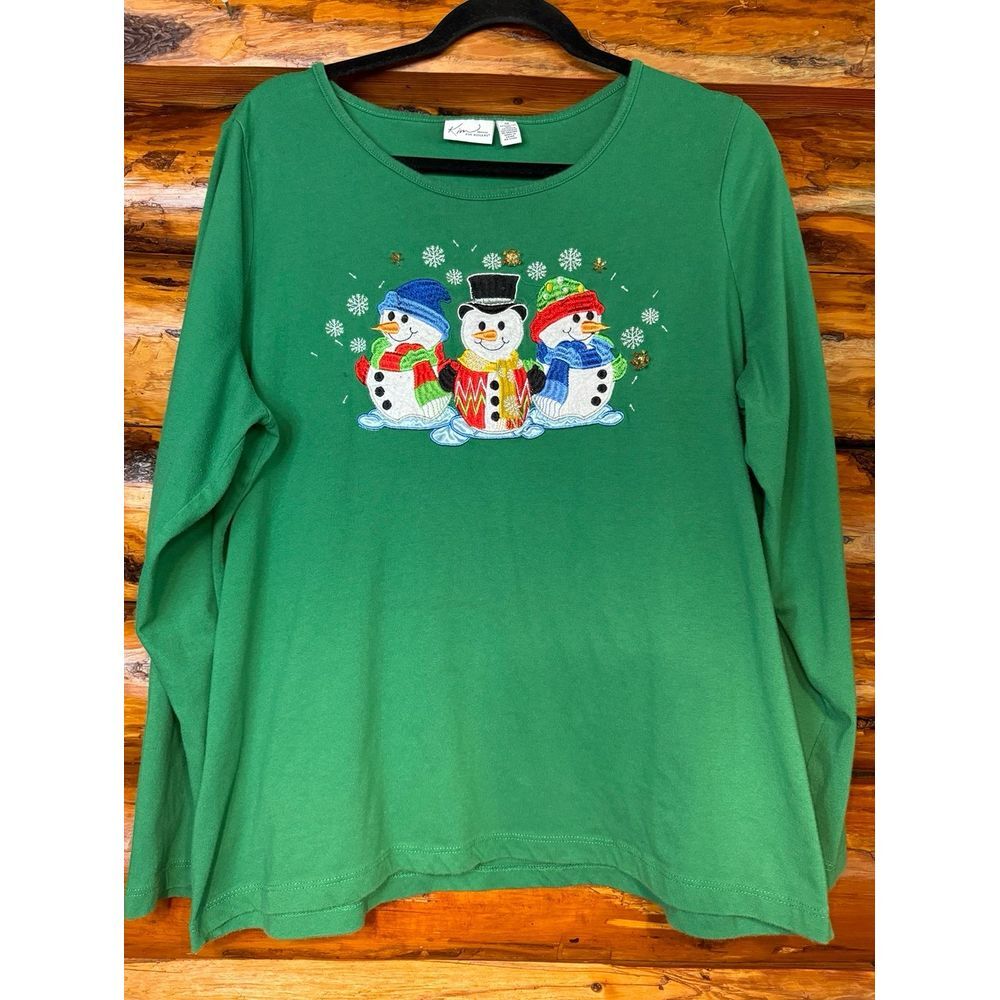 Kim Rogers Woman Holiday Snowman Shirt Size 1X